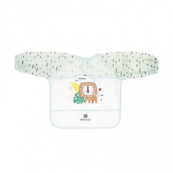 Bib - Feeding - First Basic Waterproof Long Sleeved with crumb catcher - mint green or pink -  from 4m