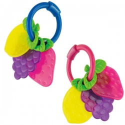 Toys - Baby - TEETHER - FRUITY - blue or pink ring  