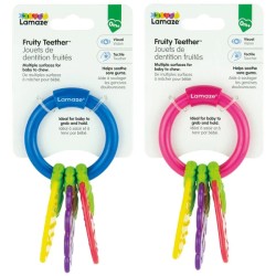 Toys - Baby - TEETHER - FRUITY - blue or pink ring  