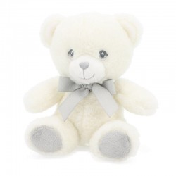 Toys - Soft Toys - Bear -  White and Grey Teddy Bear with Ribbon - 15cm