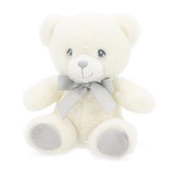 Toys - Soft Toys - Bear - White and Grey Teddy Bear with Ribbon - 15cm