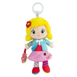 Toys - Rattle - DOLL - Clip On -  My Friend OLIVIA -- Blond hair 