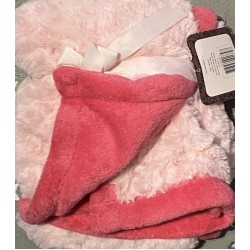 Muslins and Blankets - Blanket - Pram - REVERSIBLE - Soft baby pink and Cerise Pink - Fluffy  (30 '' x 40 '') 