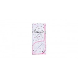 Muslins and Blankets - Blanket - Bamboo - PINK FLOWERS - Dotty Daisy - 100cm x 76 cm - last one