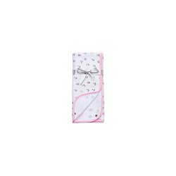 Muslins and Blankets - Blanket - Bamboo - PINK FLOWERS - Dotty Daisy - 100cm x 76 cm - last one