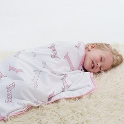 Muslins and Blankets - Blanket - Bamboo - DOG - PINK PUPPY LOVE - 100cm  76cm - last one