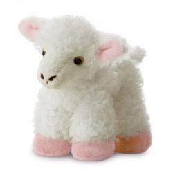 Toys - Soft Toys - Farm Animals -LAMB - Soft Curly with Pink - LANA