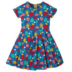 Dress - SKATER - Flowers - Short sleeves - FRUGI - LOTUS FLOWER - Lotus Flower Bloom