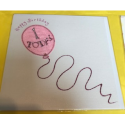 CARDS - BIRTHDAY - 1 - GIRL - LUXURY - PINK - Happy Birthday - Balloon 1 Today