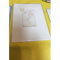 CARDS - BABY - NAMING Day - ABC - Beige Teddy - clearance
