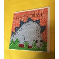 CARDS - Birthday - Happy Birthday - Sparkly Dinosaur  - blank 
