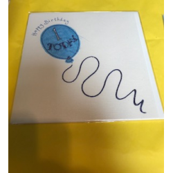 CARDS - Birthday - 1- BOY - LUXURY - 1 st birthday - Blue balloon - 1 Today