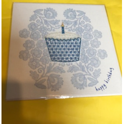 CARDS - Birthday - 1- LUXURY - Blue Cupcake 
