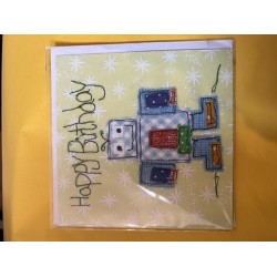 CARDS - Birthday - ROBOT - unisex blank card - birthday or Just to say a lovely message - last one  - sale