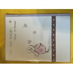 CARDS - Birthday - SISTER - Bunny with glittery -... 