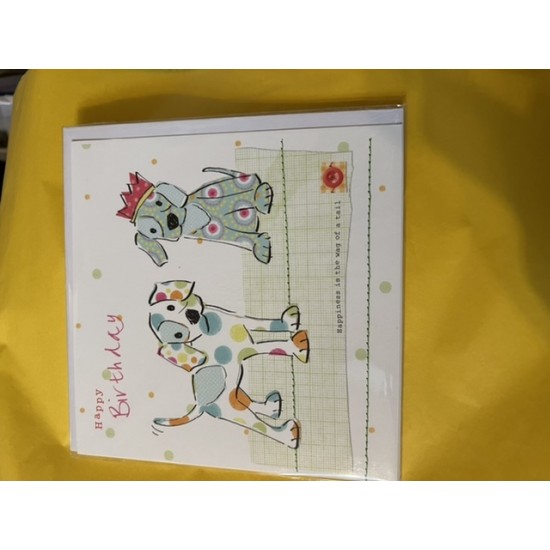 CARDS - Birthday - Unisex - Happy Birthday -  Happiness is the wag of a tail - puppy dog 