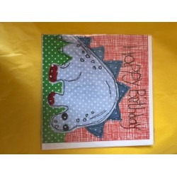 CARDS - Birthday - Happy Birthday - Sparkly Dinosaur  - blank 