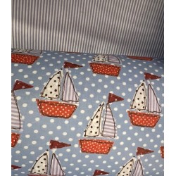 Wrapping Paper - BOATS - REVERSIBLE - Boats and stripes (posted folded)