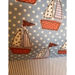 Wrapping Paper - BOATS - REVERSIBLE - Boats and stripes (posted folded)