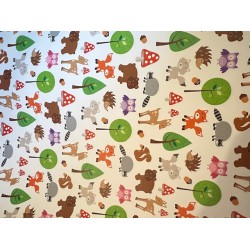 Wrapping Paper - ANIMALS - Animals, trees and woodland  creatures ( posted folded)