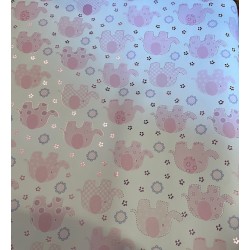 Wrapping Paper - BABY - ELEPHANTS - PINK. (posted folded)