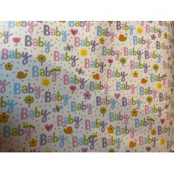 Wrapping Paper - BABY - UNISEX - baby, flowers, snails, butterflies, sun.... (posted folded)