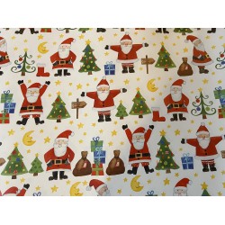 Wrapping Paper - CHRISTMAS - Santa, Christmas tree , presents and stars.. (posted folded)