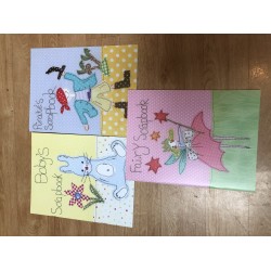 Gift - BABY - Scrapbook - BUNNY - UNISEX - Soft ice cream coloured pages - las