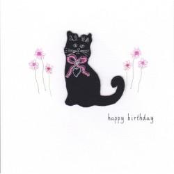 CARDS  - Birthday Card - Black Kitten Cat - sale