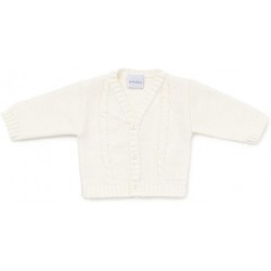 Cardigan - Baby - Knitted Cardigan - White - 6-12m  last size -45% off clearance sale