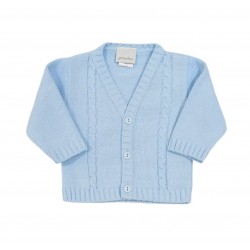 Cardigan - Baby - Knitted Cardigan - Blue 