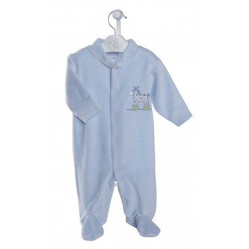 Babygrow - Basic range - Rocking Horse -  Velour Sleepsuit - Blue - last item -45% off clearance SALE