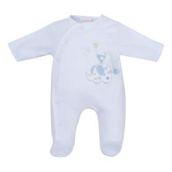 Babygrow - PLAIN - Basics - Elephant and Bird - Blue 
