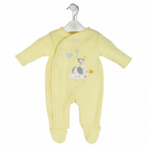 Babygrow - Basic range -  Elephant and Bird - Yellow - 0-3 and 3-6m sale