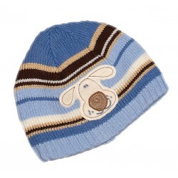 Hat -  Winter - Baby - Basic range - BLUE PUPPY - Knitted Puppy -  6m plus 