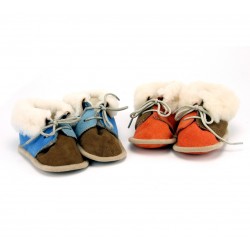 Shoes and Slippers - Luxury Lambs Wool Warm BABY Booties - 100% sheepskin - made from random colours  - see description