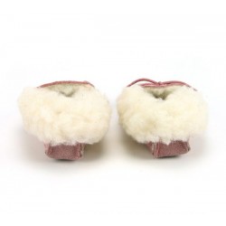 Shoes and Slippers - Moccasins - Luxury Lambwool - Baby Warm Moccasins shoes - PINK