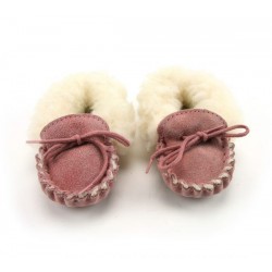 Shoes and Slippers - Moccasins - Luxury Lambwool - Baby Warm Moccasins shoes - PINK