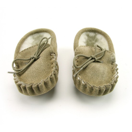 Shoes and Slippers - Moccasins -  Luxury Baby Warm  Moccasins - lamb wool shoes  - Beige 6-12, 18-24m