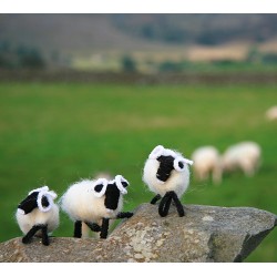 Toy or Gift - WHITE SHEEP - sheep wool toy miniature model - 100% british wool