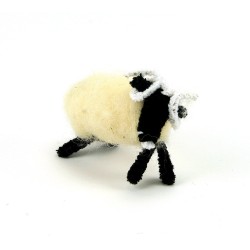 Toys - Pocket toy - WHITE SHEEP - lamb wool toy miniature model - 100% British wool