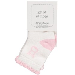 Socks - ANIMALS - BEAR - PINK - Emile et Rose - Luxury range - 2 pc  - last size 