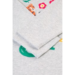 Top - ANIMALS - FRUGI - Bethany - Go Wild - grey marl flowers- tiger, flamenco, zebra, crocodile, turtle...