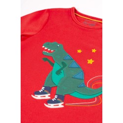 Pyjamas - DINOSAURS - Frugi - Caden - Merry Rainbow Check  Warm Flannel check