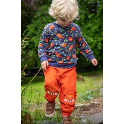 Trousers - CORDS - Frugi - Cassius - Orange bonfire and Red Panda