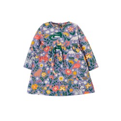 Dress - FLOWERS - Frugi - Dee - Rainforest Animal Friends and flowers