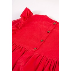 Dress - BIRDS - Cord - Frugi - Leonora - Soft cord - Red Robin