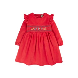 Dress - BIRDS - Cord - Frugi - Leonora - Soft cord - Red Robin