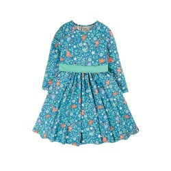 Dress - PARTY - SKATER - Long sleeves - Frugi - Enchanted Fairy Forest - with bow