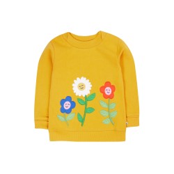 Jumper - FLOWERS - Frugi - Easy on - Smiley gold - sweatshirt